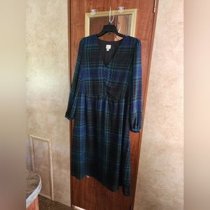a new day Green Plaid Dress